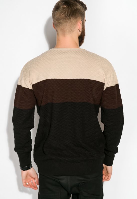Пуловер 520F006 (бежевий/чорний)