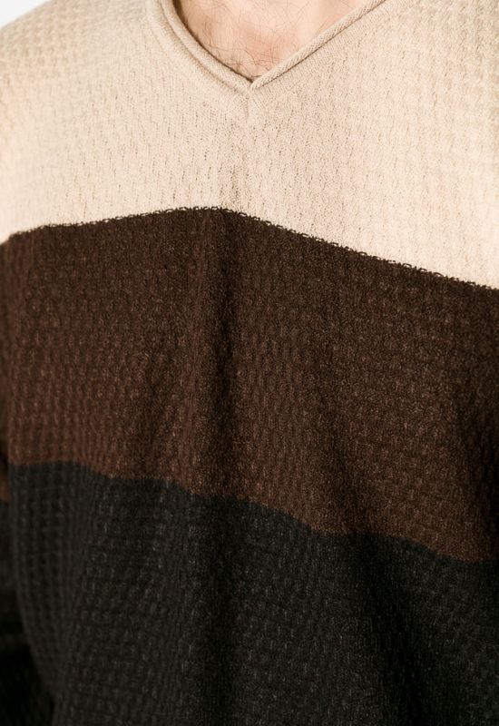 Пуловер 520F006 (бежевий/чорний)