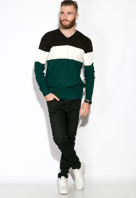 Пуловер 520F006 (темно-зеленый)