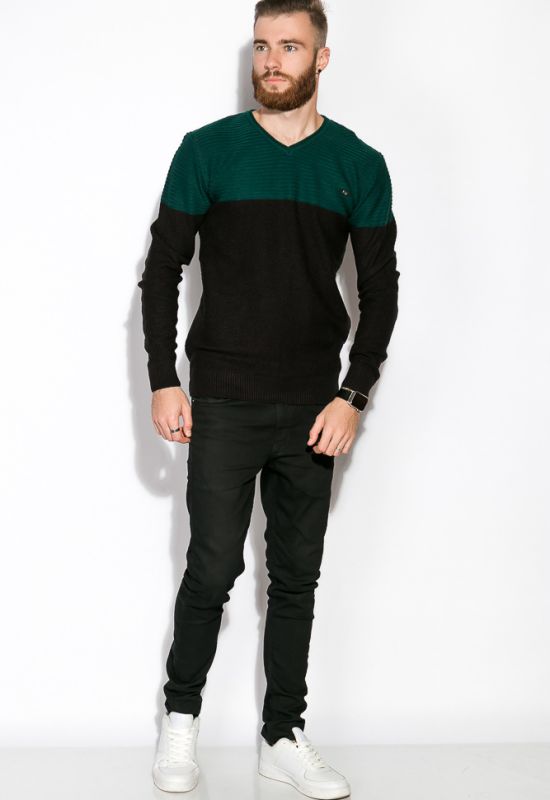 Пуловер 520F011 (темно-зеленый)