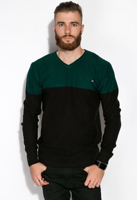 Пуловер 520F011 (темно-зелений)