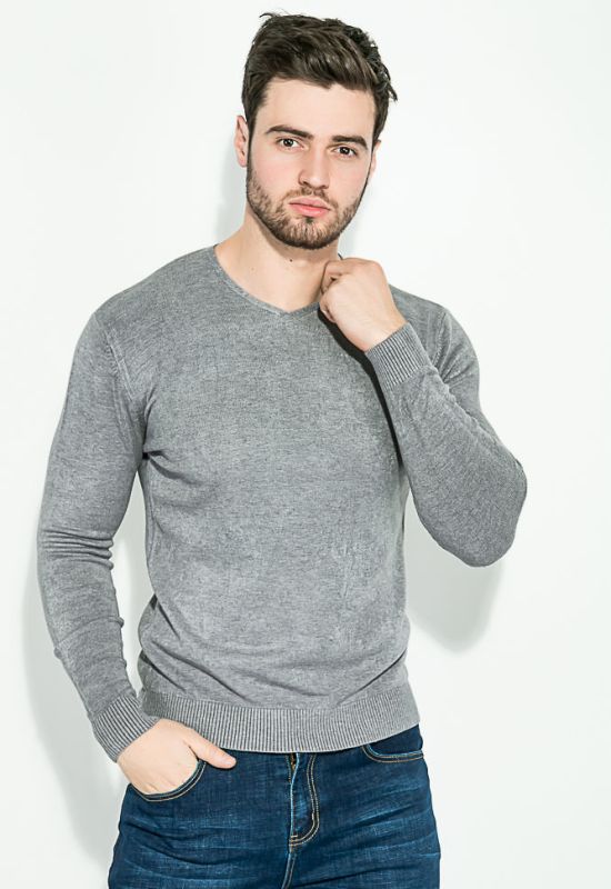 Пуловер мужской однотонный 136V002 (светло-серый)