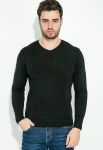 Пуловер чоловічий однотонний 136V002 (чорний)