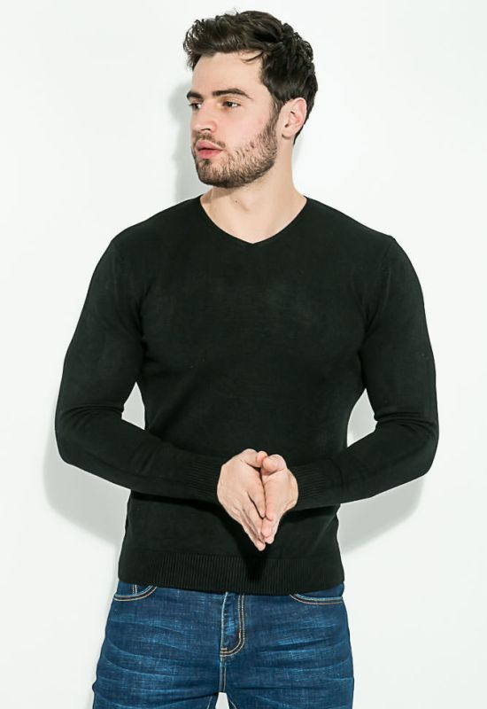 Пуловер чоловічий однотонний 136V002 (чорний)