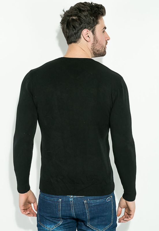 Пуловер мужской однотонный 136V002 (черный)