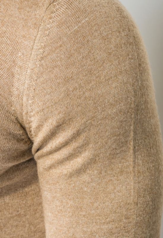 Пуловер мужской однотонный 50PD338 (бежевый/меланжевый)