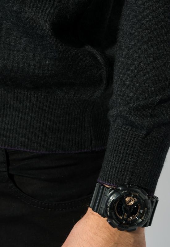 Пуловер чоловічий однотонний з кишенею-обманкою 50PD547 (грифельний/фіолетовий/меланжевий)