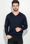 Пуловер чоловічий однотонний з кишенею-обманкою 50PD547 (темно-синій/фіолетовий)