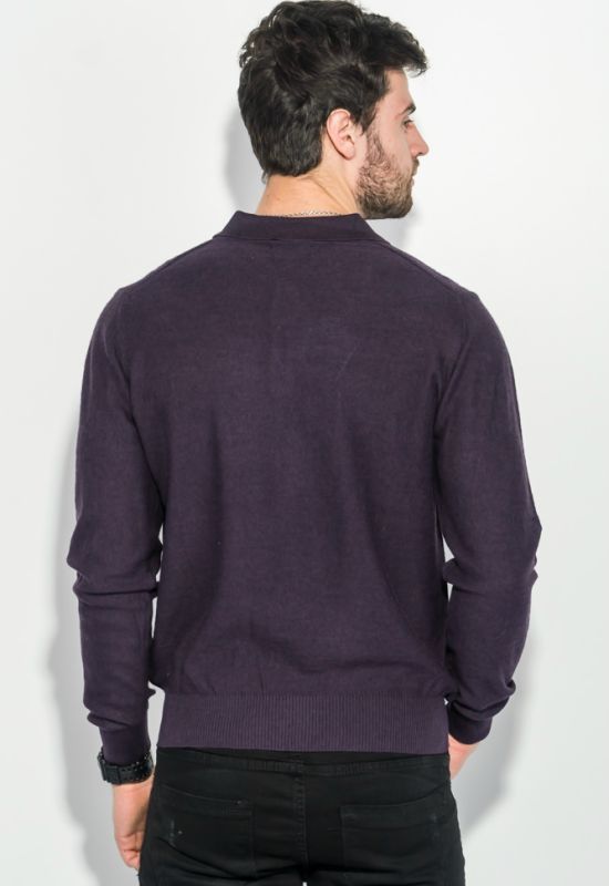 Пуловер мужской с фактурным узором «Соты» 50PD545 (фиолетовый)