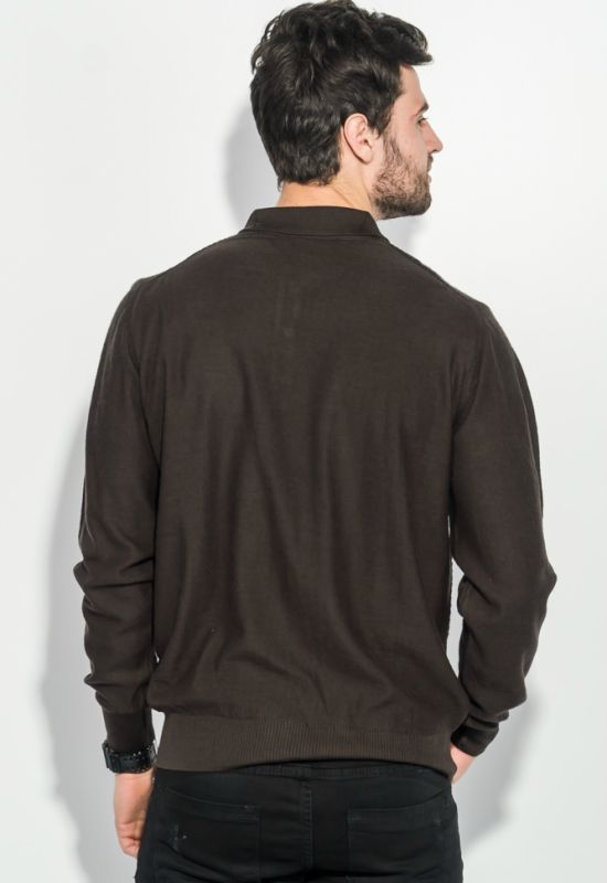 Пуловер чоловічий з фактурним візерунком «Соті» 50PD545 (коричневий)