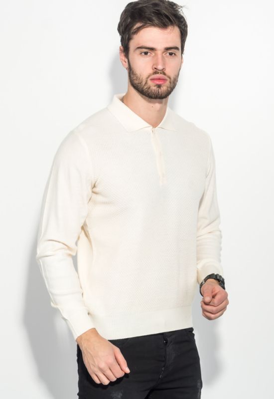 Пуловер чоловічий з фактурним візерунком «Соті» 50PD545 (молочний)