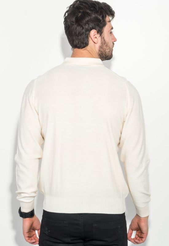 Пуловер чоловічий з фактурним візерунком «Соті» 50PD545 (молочний)