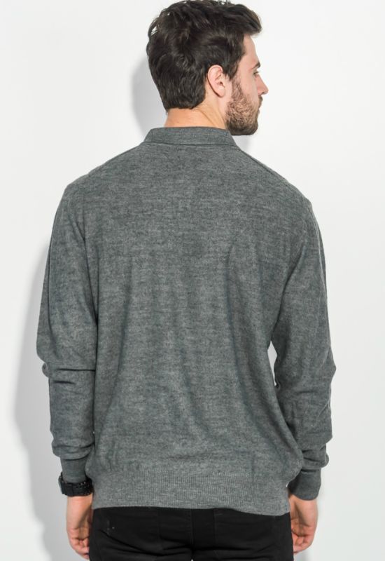 Пуловер мужской с фактурным узором «Соты» 50PD545 (серый)