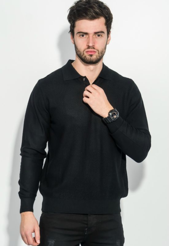Пуловер чоловічий з фактурним візерунком «Соті» 50PD545 (чорний)