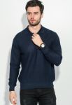 Чоловічий пуловер з фактурним візерунком «Соти» 50PD545 (темно-синій)