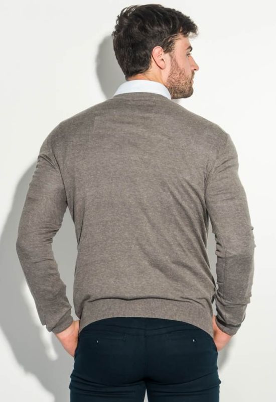 Пуловер мужской с комбинированным орнаментом 50PD311 (серый)