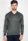 Пуловер чоловічий з контрастним вирізом 50PD458 (темно-сірий/меланжевий) Пуловер чоловічий з контрастним вирізом 50PD458 (темно-сірий/меланжевий)