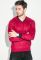 Пуловер чоловічий з нашивкою 50PD470 (червоний/черний)