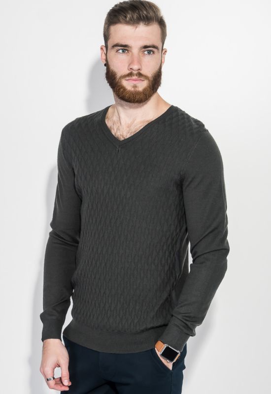 Пуловер чоловічий стильний 50PD1173 (чорний)