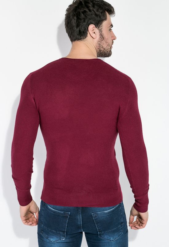 Пуловер чоловічий трикотажний 138V003 (марсала)
