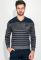 Пуловер чоловічий в смужку 50PD341 (графітовий)