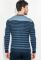 Пуловер чоловічий в смужку 50PD341 (синій/вугільний)