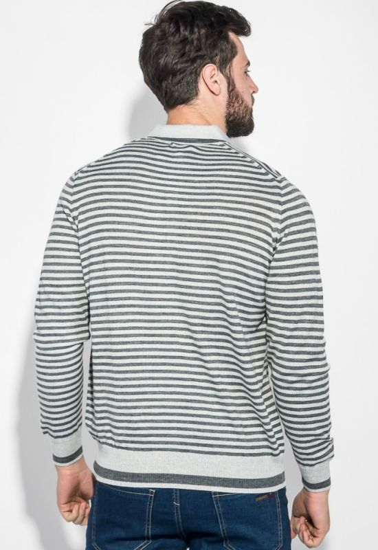 Пуловер чоловічий в смужку 50PD551 (сірий/гранітний)