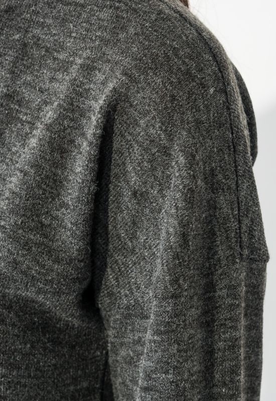 Пуловер женский с рукавом собранным по манжету 64PD274 (темно-серый/меланжевый)