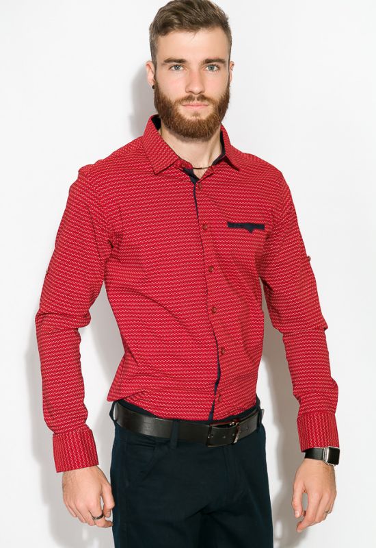 Рубашка 120PAR412-22 (бордовый/белый)