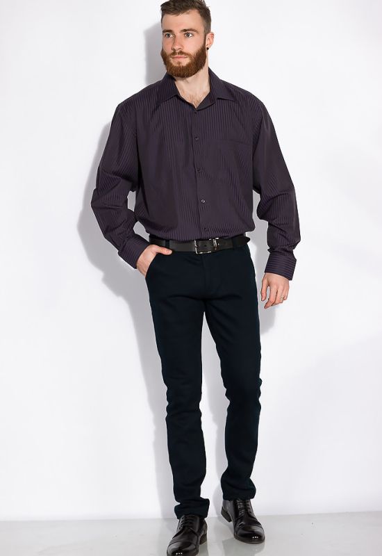 Рубашка мужская 120PAR103 (фиолетовый/черный)