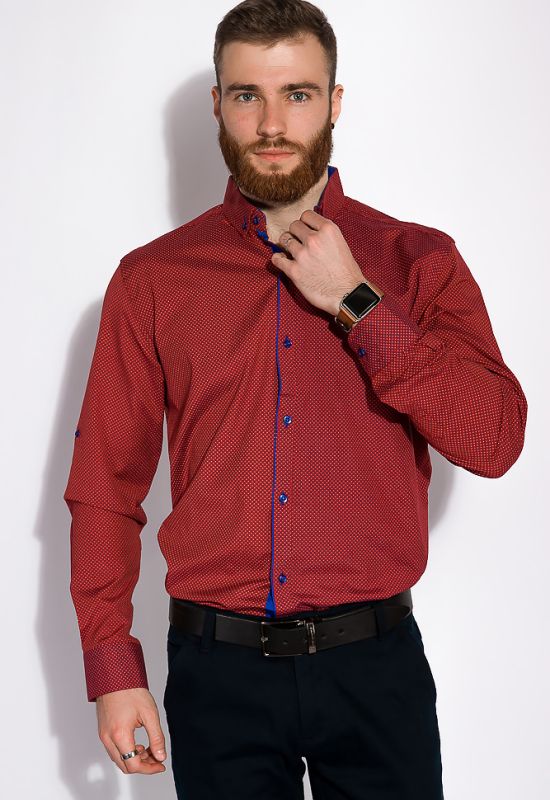 Рубашка мужская 129P054 (бордовый)