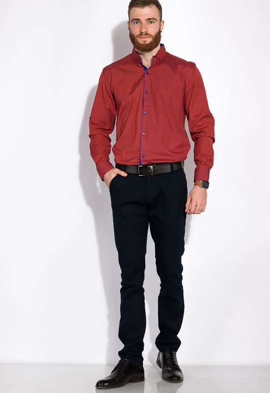 Рубашка мужская 129P054 (бордовый)