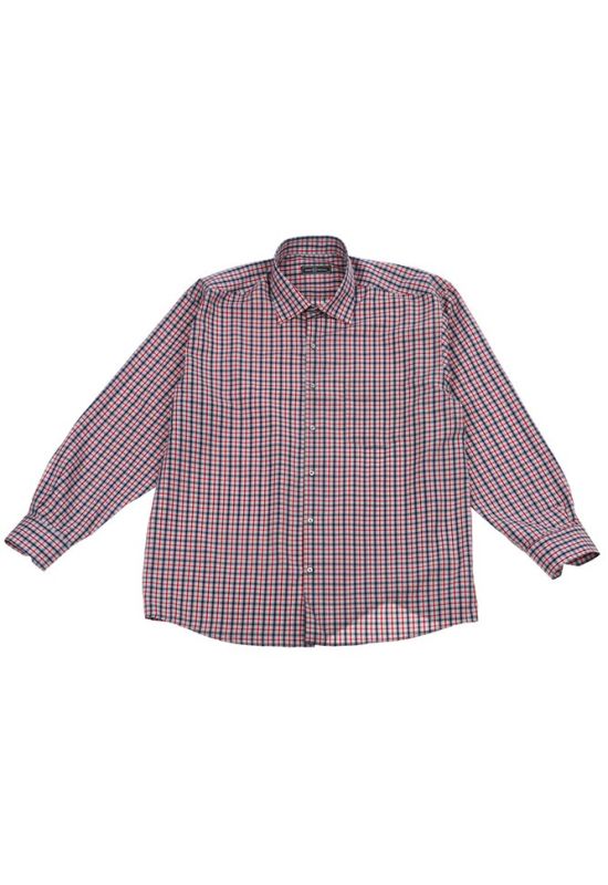 Рубашка мужская батал в клетку повседневная 50PD21447-3 (красный/серый)