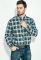 Сорочка чоловіча button-down в клітку 276V003 (синій/зелений)