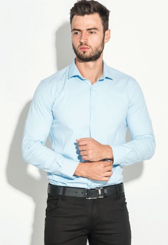 Рубашка мужская классическая 482F001 (голубой)
