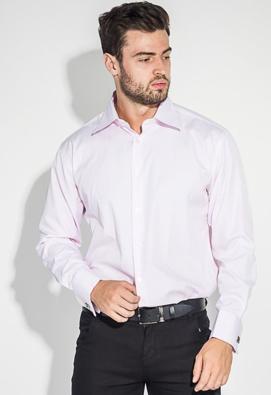 Рубашка мужская мелкий фактурный принт 50PD37162-9 (розовый)