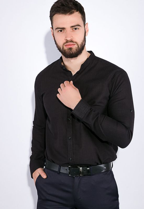 Рубашка мужская однотонная 511F009 (черный)