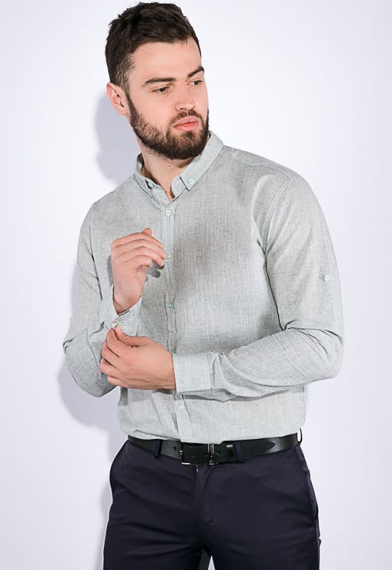 Рубашка мужская однотонная 511F010-1 (оливковый)