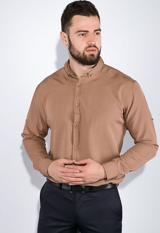 Рубашка мужская однотонная 511F010 (капучино)