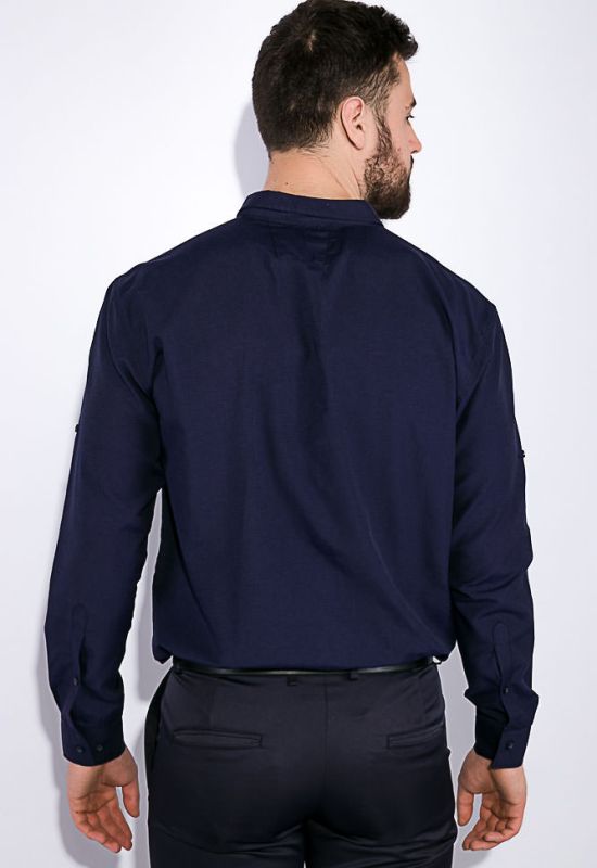 Рубашка мужская однотонная 511F010 (темно-синий)