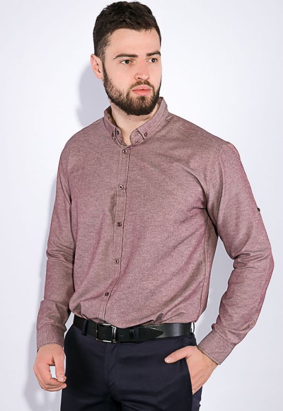 Рубашка мужская однотонная 511F011-1 (каштановый)