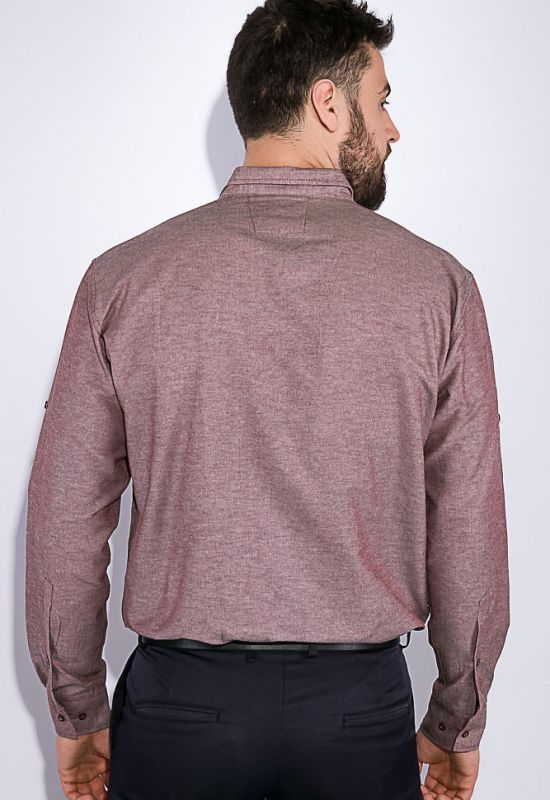 Рубашка мужская однотонная 511F011-1 (каштановый)