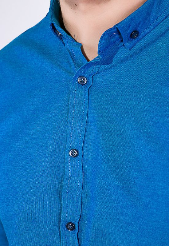 Рубашка мужская однотонная 511F011-1 (лазурный)