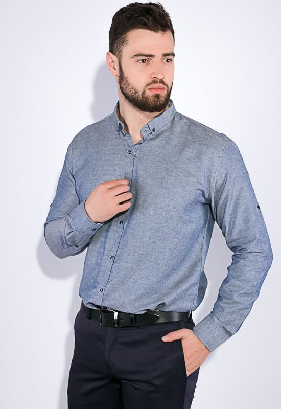 Рубашка мужская однотонная 511F011-1 (синий)
