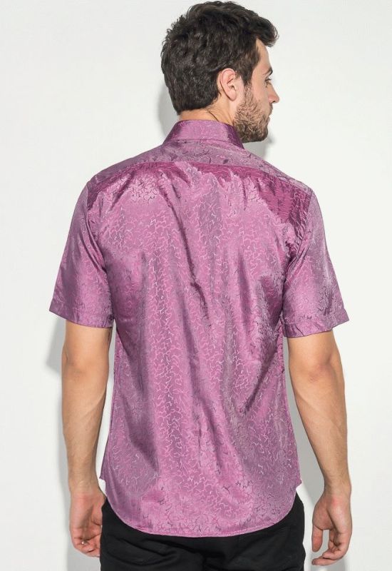 Сорочка чоловіча однотонна з перламутровим візерунком 50P043 (фіолетовий)