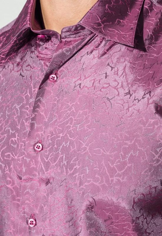 Сорочка чоловіча однотонна з перламутровим візерунком 50P043 (фіолетовий)