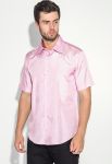 Рубашка мужская однотонная с перламутровым узором 50P043 (розовый)