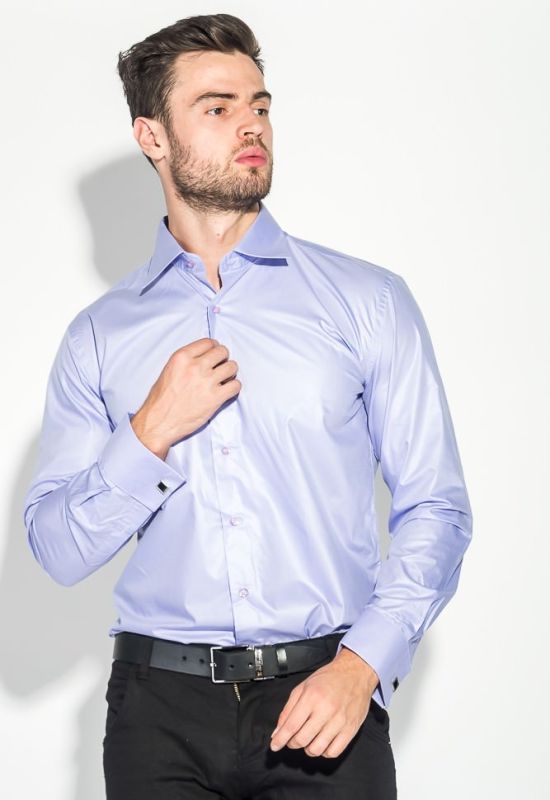 Рубашка мужская с контрастными запонками 50PD0060 (сиреневый)