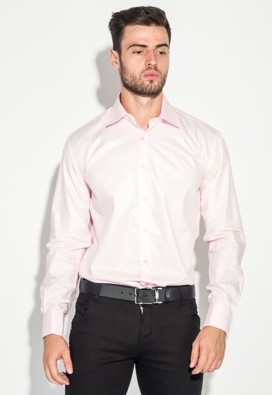 Сорочка чоловіча з контрастними запонками 50PD0060 (світло-рожевий)