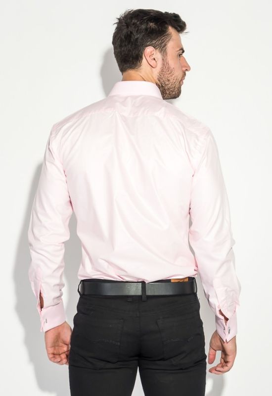 Сорочка чоловіча з контрастними запонками 50PD0060 (світло-рожевий)